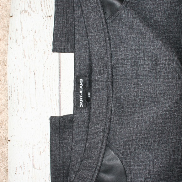 DKNY Heather Grey Leggings with faux leather - Picture 5 of 7